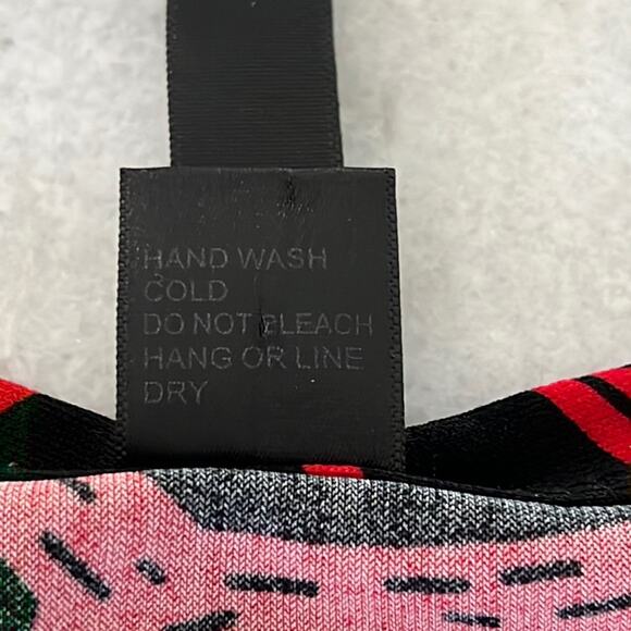 MT Collection Black & Red Print Knit Dress Woman's Size Small Retro Artsy Y2K - Picture 6 of 8